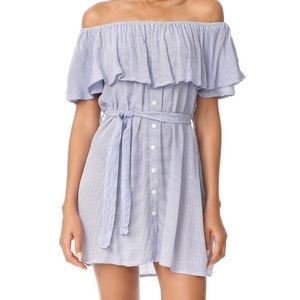 FAITHFULL THE BRAND blue and white stripe dress